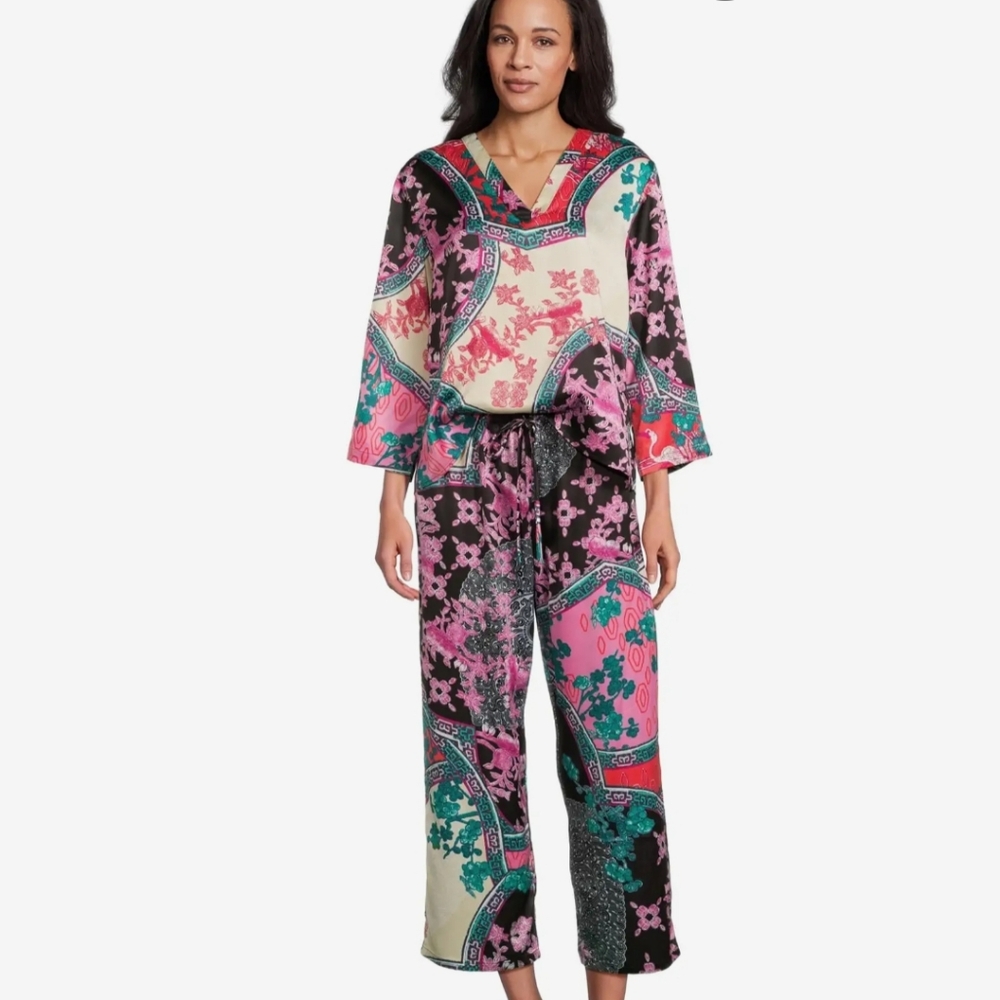 Natori Brocade Pajama Pant Set Size XL
